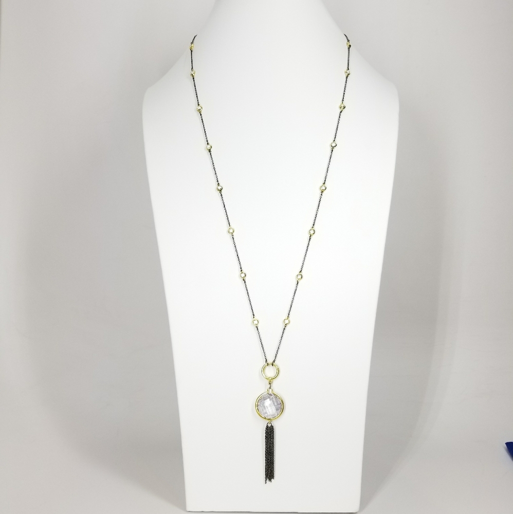 2 Ways Tassel CZ by the Yard Necklace NWT - Picture 4 of 10